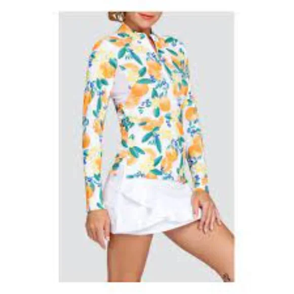 TAIL Women's Fun in the Sun Happy Long Sleeve 3/4 Zip - Orange Crush - XXL - Picture 2 of 13